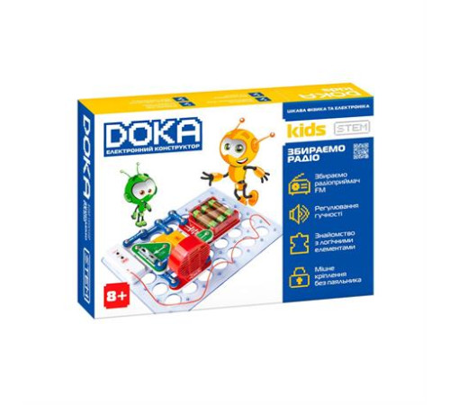 Електронний конструктор Doka Збираємо радіо (D70703) Електронний конструктор Doka Збираємо радіо (D70703)