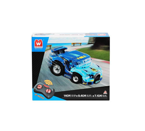 Дитячий конструктор Alpha Гоночне авто міні на дистанційному керуванні 269 ел, синьо-чорний