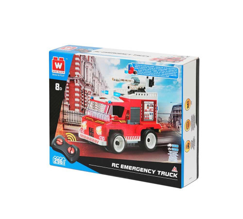 Дитячий конструктор Alpha Рятувальна машина на дистанційному керуванні 296 ел, червоно-біла