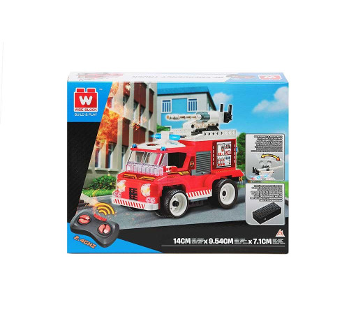 Дитячий конструктор Alpha Рятувальна машина на дистанційному керуванні 296 ел, червоно-біла