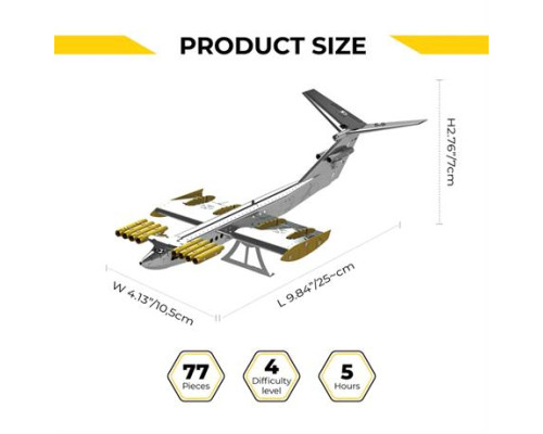 Колекційна модель-конструктор Metal Time Caspian Sea Monster Ekranoplan Екроплан (MT099)