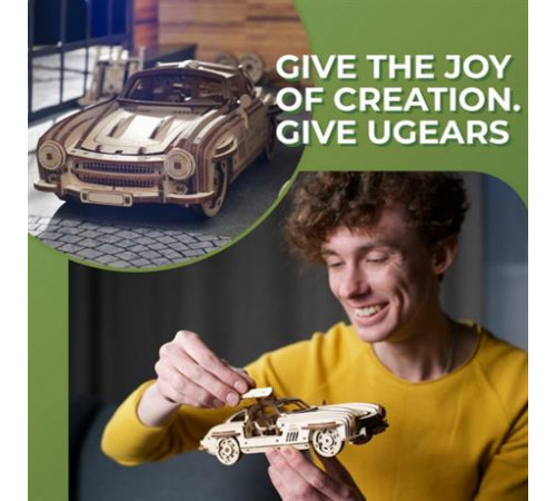 Дерев'яний механічний 3D конструктор Ugears Крилате спорткупе (70205) Дерев'яний механічний 3D конструктор Ugears Крилате спорткупе (70205)