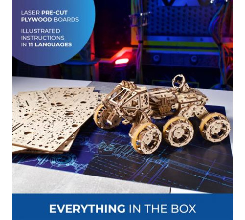 Дерев'яний механічний 3D конструктор Ugears Пілотований марсохід (70206) Дерев'яний механічний 3D конструктор Ugears Пілотований марсохід (70206)