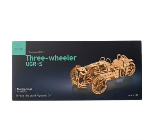 Дерев'яний механічний 3D конструктор Ugears Трицикл UGR-S (70216) Дерев'яний механічний 3D конструктор Ugears Трицикл UGR-S (70216)