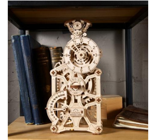Дерев'яний механічний 3D конструктор Ugears Годинник двигун (70217) Дерев'яний механічний 3D конструктор Ugears Годинник двигун (70217)