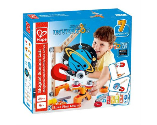 Конструктор Hape Junior Inventor Магнітна лабораторія 34 ел. (E3033)