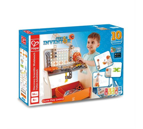 Конструктор Hape Junior Inventor Науковий верстак настільний 58 ел. (E3028) Конструктор Hape Junior Inventor Науковий верстак настільний 58 ел. (E3028)