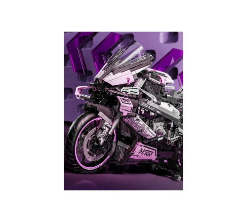 Дитячий конструктор Ramiz Мотоцикл-гонщик 2066 ел, чорно-рожевий