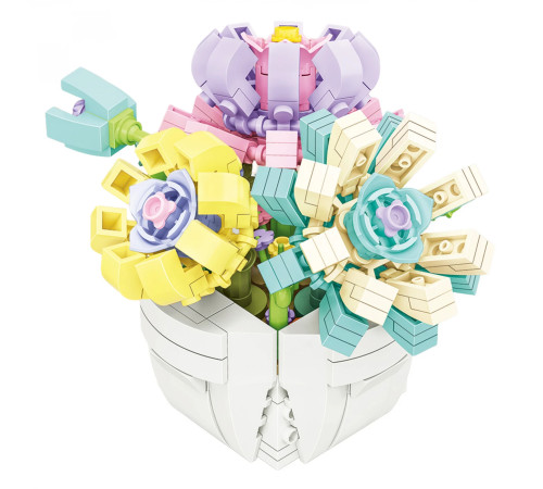 Дитячий конструктор Ramiz 88067A Букет у горщику 253 ел, різнокольоровий