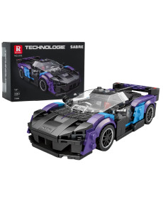 Дитячий конструктор Reobrix 678 Спортивний автомобіль 390 ел, чорно-синій
