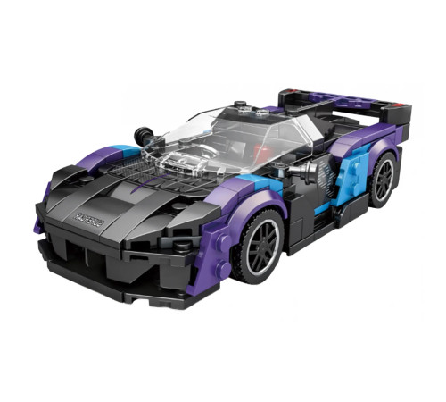 Дитячий конструктор Reobrix 678 Спортивний автомобіль 390 ел, чорно-синій