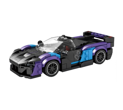 Дитячий конструктор Reobrix 678 Спортивний автомобіль 390 ел, чорно-синій