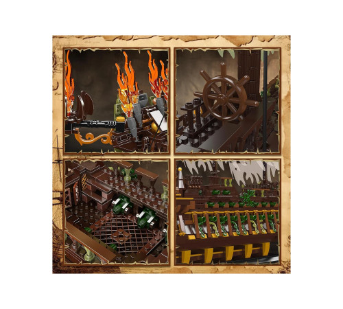 Дитячий конструктор Ramiz 13197 Піратський корабель 4364 ел, різнокольоровий