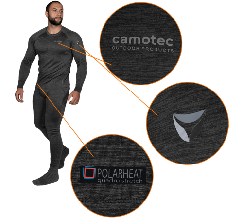Термобілизна Polarheat QS Pro 2.0 Сірий Меланж (7366), L Термобілизна Polarheat QS Pro 2.0 Сірий Меланж (7366), L
