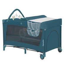 Ліжечко-манеж Lionelo FLOWER GREEN TURQUOISE 84 х 125 х 41 см - зелений