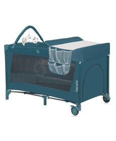 Ліжечко-манеж Lionelo FLOWER GREEN TURQUOISE 84 х 125 х 41 см - зелений