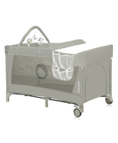Ліжечко-манеж Lionelo FLOWER  CAPPUCCINO 84 х 125 х 41 см - сірий