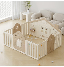 Дитячий манеж inSPORTline Doorino 150 x 180 x 100 см, бежевий