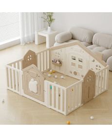 Дитячий манеж inSPORTline Doorino 150 x 180 x 100 см, бежевий