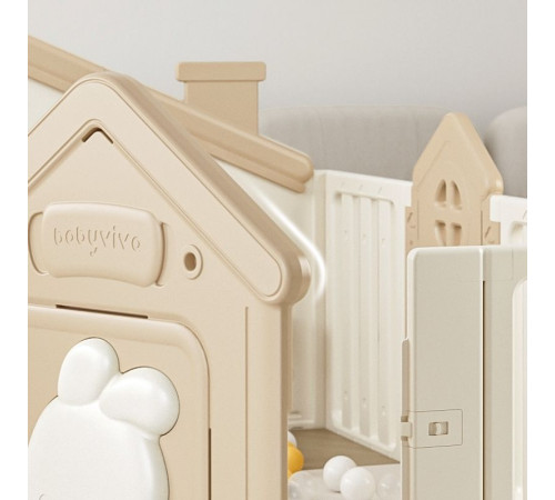 Дитячий манеж inSPORTline Doorino 150 x 180 x 100 см, бежевий
