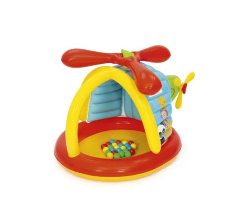 Дитячий надувний манеж Fisher-Price BESTWAY Гелікоптер 155х102х91см + м'ячі