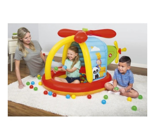 Дитячий надувний манеж Fisher-Price BESTWAY Гелікоптер 155х102х91см + м'ячі