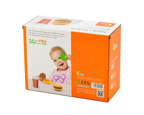 Іграшкові продукти Viga Toys Дерев'яні гамбургер і кола (51602)