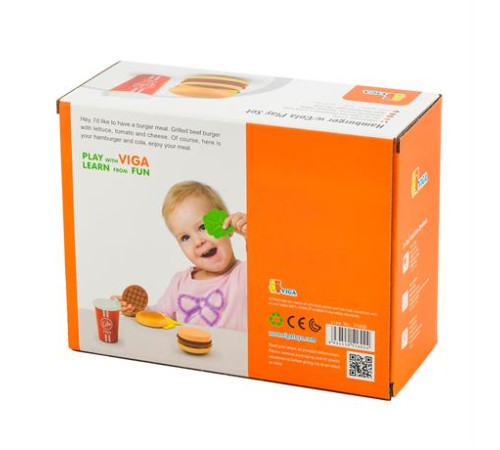 Іграшкові продукти Viga Toys Дерев'яні гамбургер і кола (51602) Іграшкові продукти Viga Toys Дерев'яні гамбургер і кола (51602)