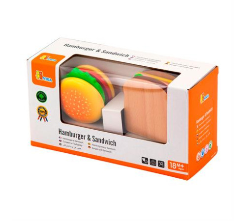 Іграшкові продукти Viga Toys Дерев'яні гамбургер і сендвіч (50810) Іграшкові продукти Viga Toys Дерев'яні гамбургер і сендвіч (50810)
