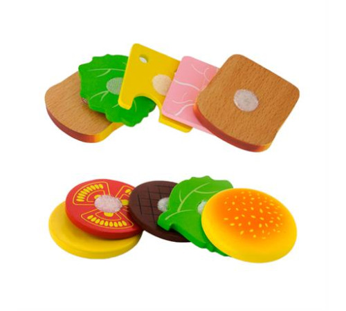 Іграшкові продукти Viga Toys Дерев'яні гамбургер і сендвіч (50810) Іграшкові продукти Viga Toys Дерев'яні гамбургер і сендвіч (50810)