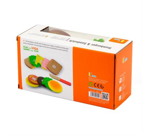 Іграшкові продукти Viga Toys Дерев'яні гамбургер і сендвіч (50810) Іграшкові продукти Viga Toys Дерев'яні гамбургер і сендвіч (50810)
