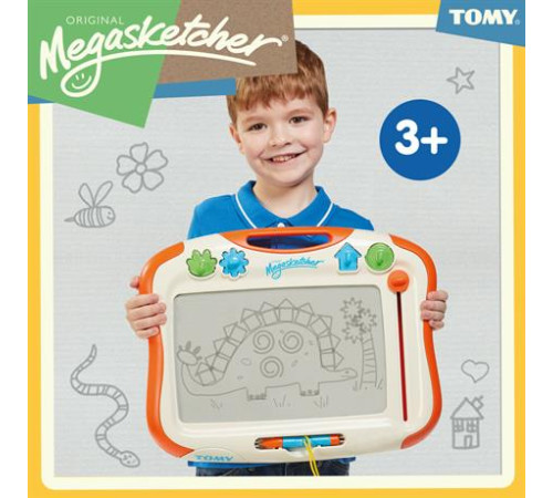 Магнітна дошка для малювання Megasketcher біло-помаранчевий (T6555) Магнітна дошка для малювання Megasketcher біло-помаранчевий (T6555)