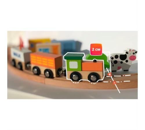Іграшкова залізниця Viga Toys дерев'яна 49 ел. (56304) Іграшкова залізниця Viga Toys дерев'яна 49 ел. (56304)