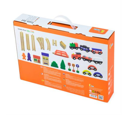 Іграшкова залізниця Viga Toys дерев'яна 49 ел. (56304) Іграшкова залізниця Viga Toys дерев'яна 49 ел. (56304)