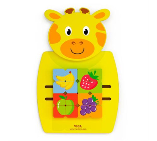 Бізіборд Viga Toys Жираф із фруктами (50680FSC) Бізіборд Viga Toys Жираф із фруктами (50680FSC)