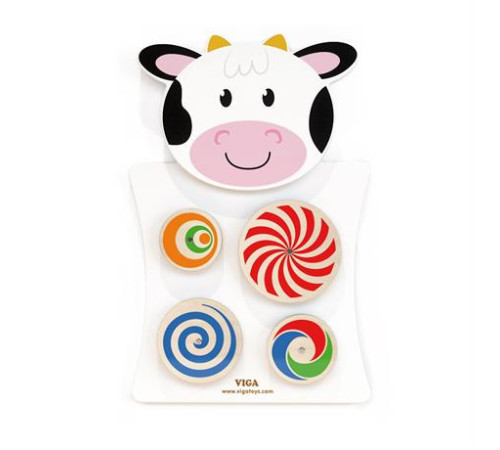 Бізіборд Viga Toys Корівка з колами (50677FSC) Бізіборд Viga Toys Корівка з колами (50677FSC)