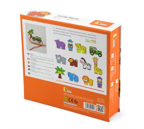 Дерев'яна шнурівка Viga Toys Зоопарк (59549) Дерев'яна шнурівка Viga Toys Зоопарк (59549)