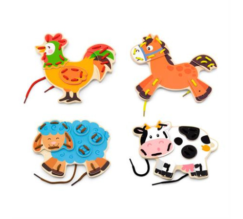 Дерев'яна шнурівка Viga Toys Фермерські звірята (51325) Дерев'яна шнурівка Viga Toys Фермерські звірята (51325)