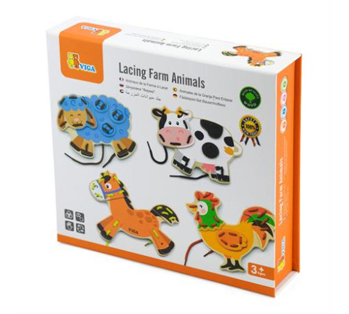 Дерев'яна шнурівка Viga Toys Фермерські звірята (51325) Дерев'яна шнурівка Viga Toys Фермерські звірята (51325)