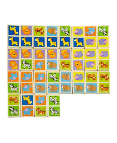Дерев'яне доміно Viga Toys Звірята (51307)