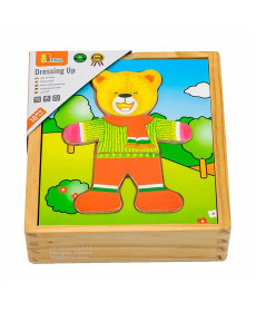 Дерев'яний ігровий набір Viga Toys Гардероб ведмедика (56401)