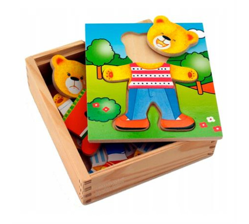 Дерев'яний ігровий набір Viga Toys Гардероб ведмедика (56401) Дерев'яний ігровий набір Viga Toys Гардероб ведмедика (56401)