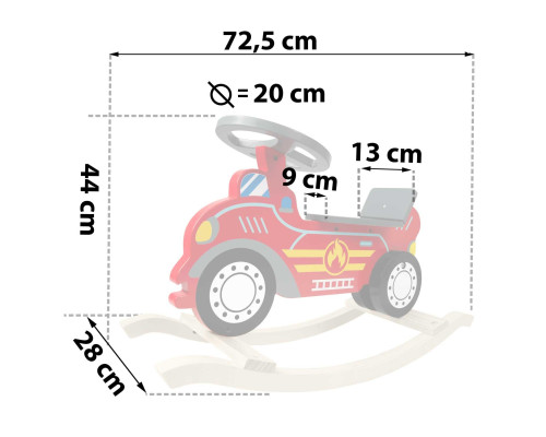 Гойдалка дитяча дерев'яна Пожежна машина Ricokids