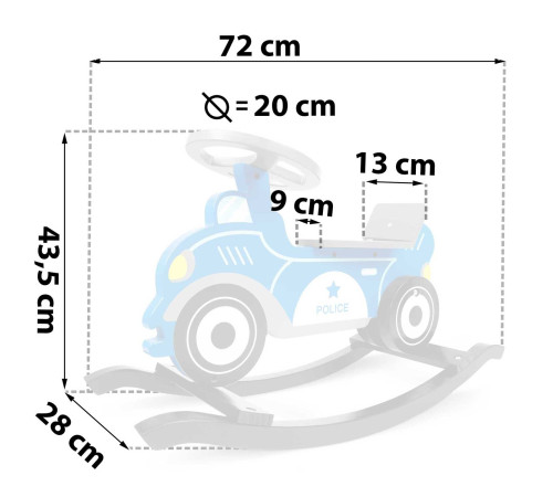 Гойдалка дитяча дерев'яна Поліцейська машина Ricokids