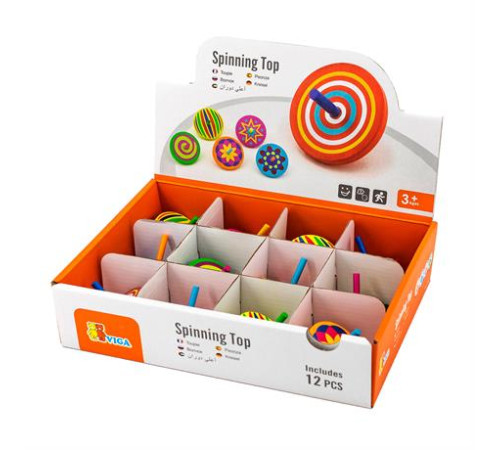 Дерев'яна іграшка Viga Toys Дзиґа 12 шт. в ассорт. (53906) Дерев'яна іграшка Viga Toys Дзиґа 12 шт. в ассорт. (53906)