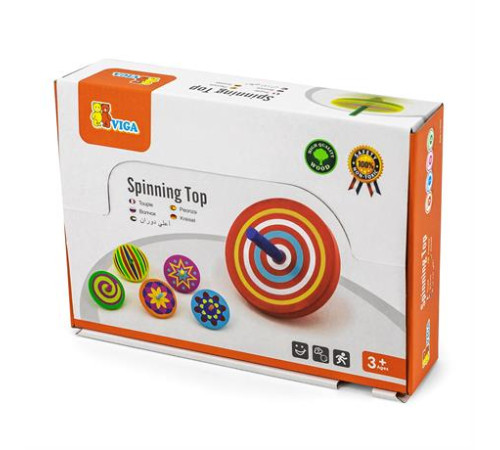 Дерев'яна іграшка Viga Toys Дзиґа 12 шт. в ассорт. (53906) Дерев'яна іграшка Viga Toys Дзиґа 12 шт. в ассорт. (53906)