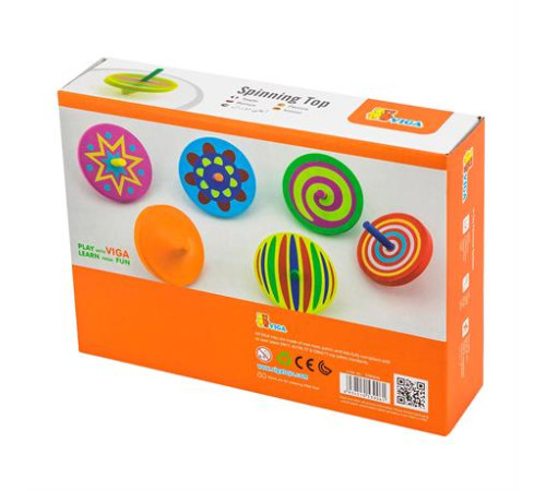 Дерев'яна іграшка Viga Toys Дзиґа 12 шт. в ассорт. (53906) Дерев'яна іграшка Viga Toys Дзиґа 12 шт. в ассорт. (53906)