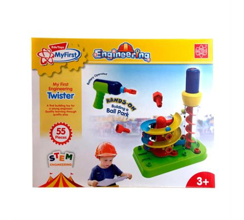Набір для складання Edu-Toys Гірка-спіраль з інструментами 55 деталей (JS022) Набір для складання Edu-Toys Гірка-спіраль з інструментами 55 деталей (JS022)