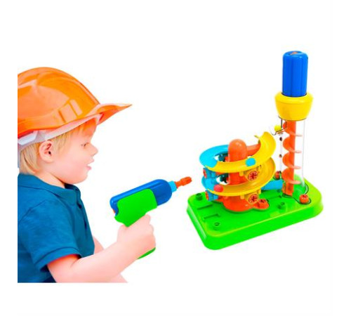 Набір для складання Edu-Toys Гірка-спіраль з інструментами 55 деталей (JS022) Набір для складання Edu-Toys Гірка-спіраль з інструментами 55 деталей (JS022)