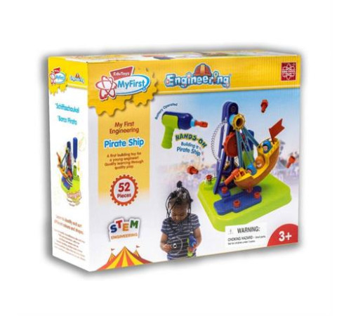Набір для складання Edu-Toys Піратський корабель з інструментами 52 деталі (JS026) Набір для складання Edu-Toys Піратський корабель з інструментами 52 деталі (JS026)